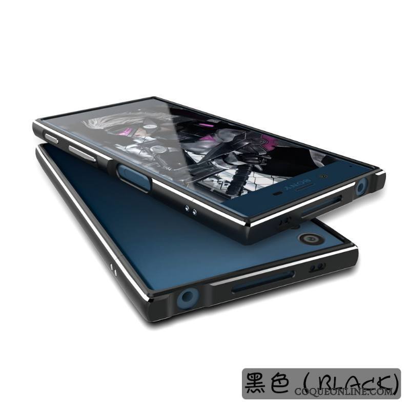 Sony Xperia Xz Coque Personnalité Protection Métal Violet Border Incassable Noir