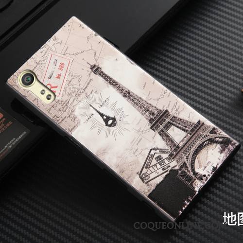 Sony Xperia Xz Gaufrage Protection Silicone Noir Coque De Téléphone Incassable