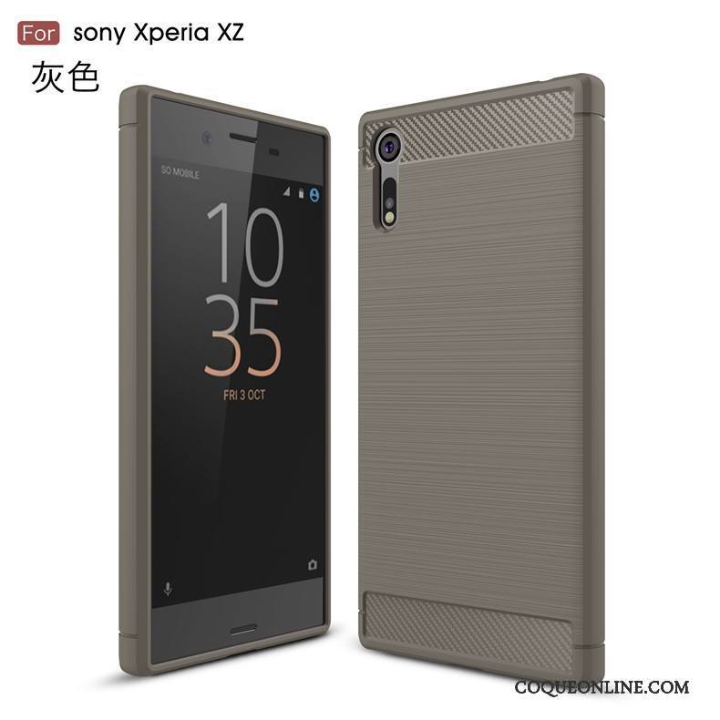 Sony Xperia Xz Noir Coque Tendance Fibre De Téléphone