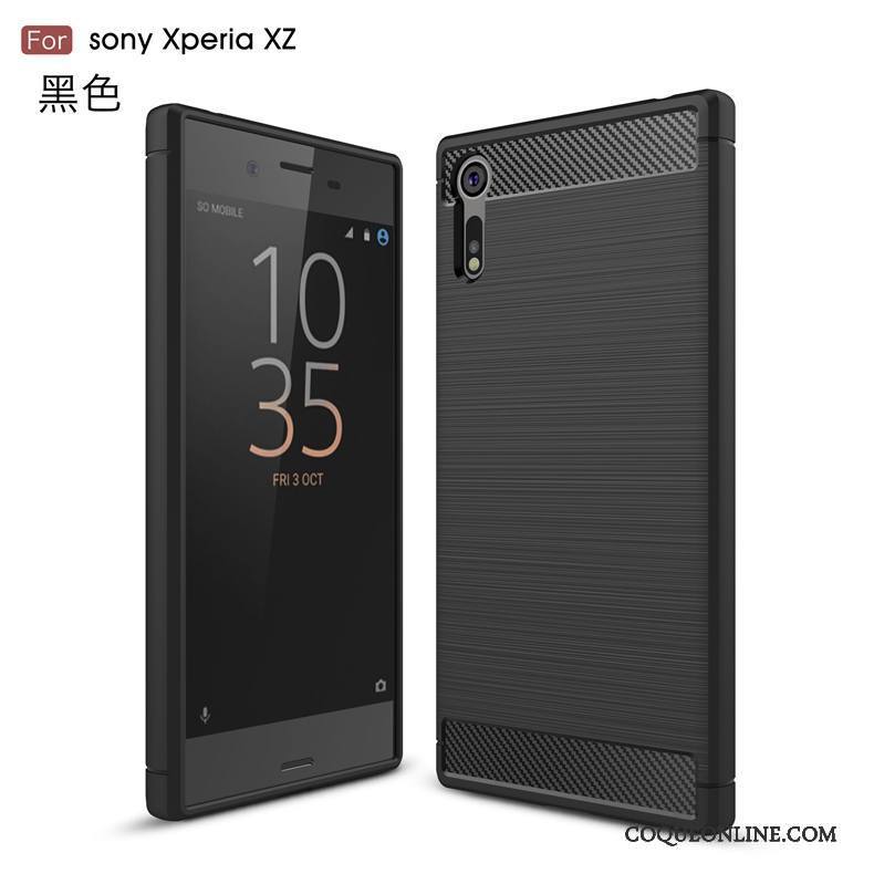 Sony Xperia Xz Noir Coque Tendance Fibre De Téléphone