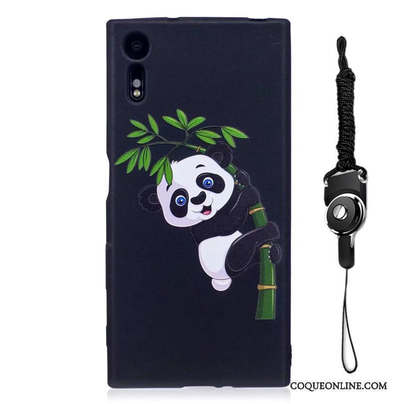 Sony Xperia Xz Peinture Délavé En Daim Étui Dessin Animé Fluide Doux Coque De Téléphone Bleu