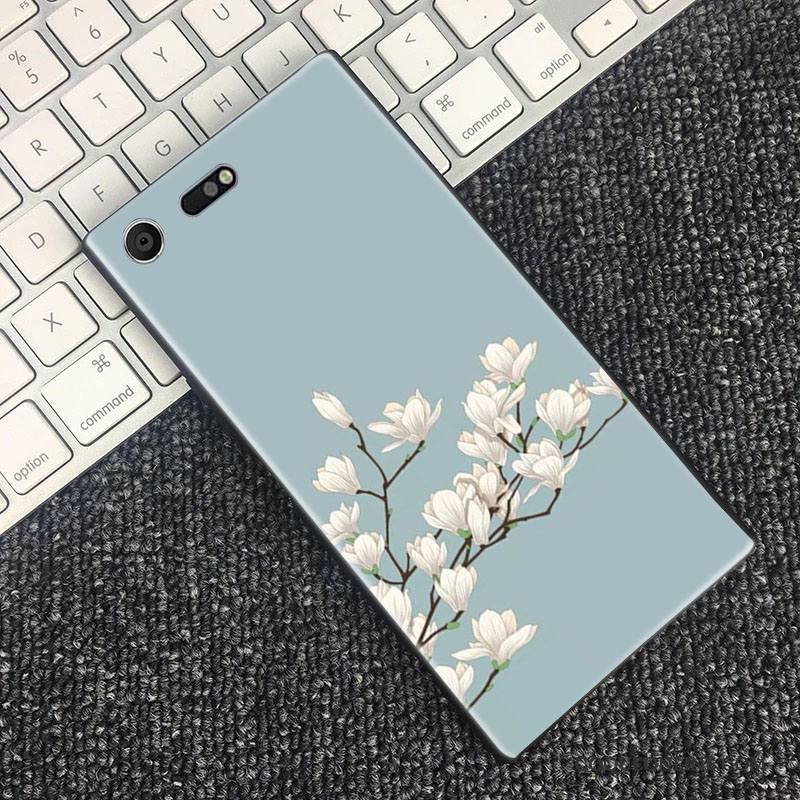 Sony Xperia Xz Premium Coque De Téléphone Sakura Tout Compris Noir Bleu Vent Étui