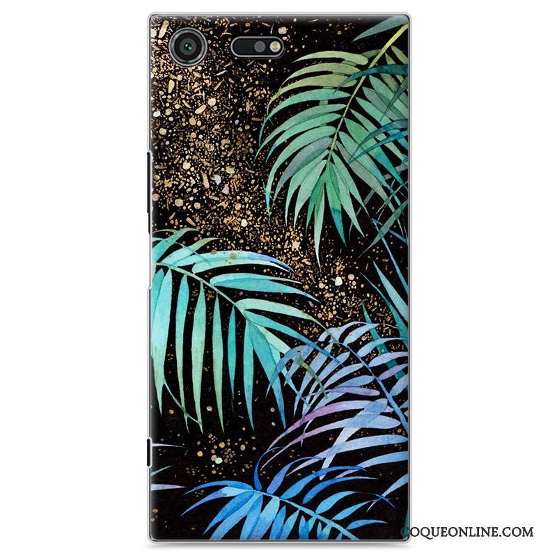 Sony Xperia Xz Premium Dessin Animé Peinture Protection Étui Coque Vert De Téléphone