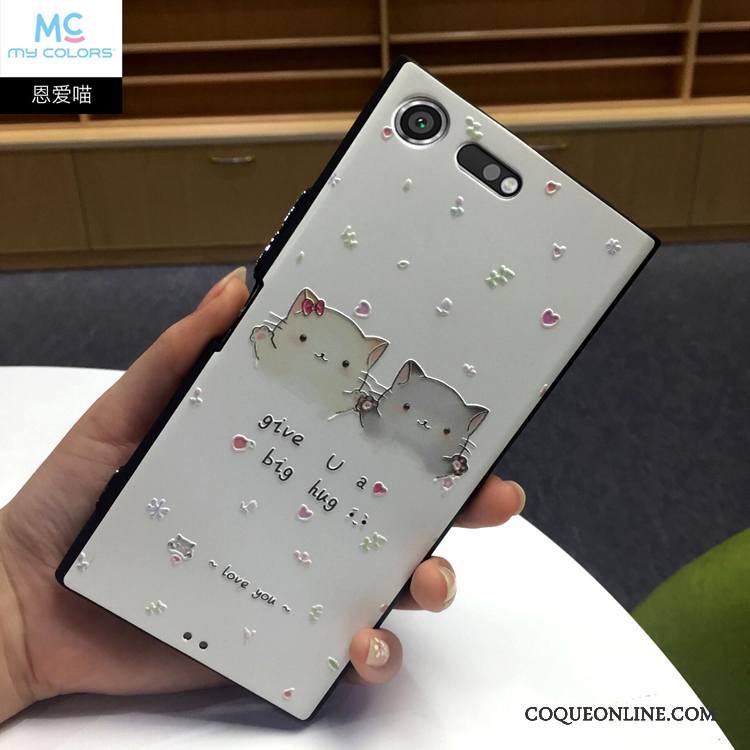 Sony Xperia Xz Premium Incassable Coque De Téléphone Étui Silicone Gaufrage Bleu Fluide Doux