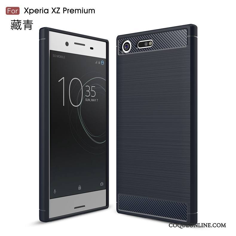Sony Xperia Xz Premium Modèle Fleurie Fibre Coque De Téléphone Incassable Gris Étui Soie