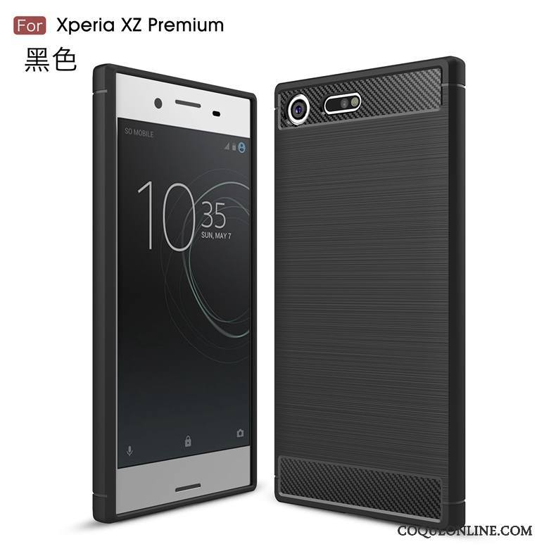 Sony Xperia Xz Premium Modèle Fleurie Fibre Coque De Téléphone Incassable Gris Étui Soie