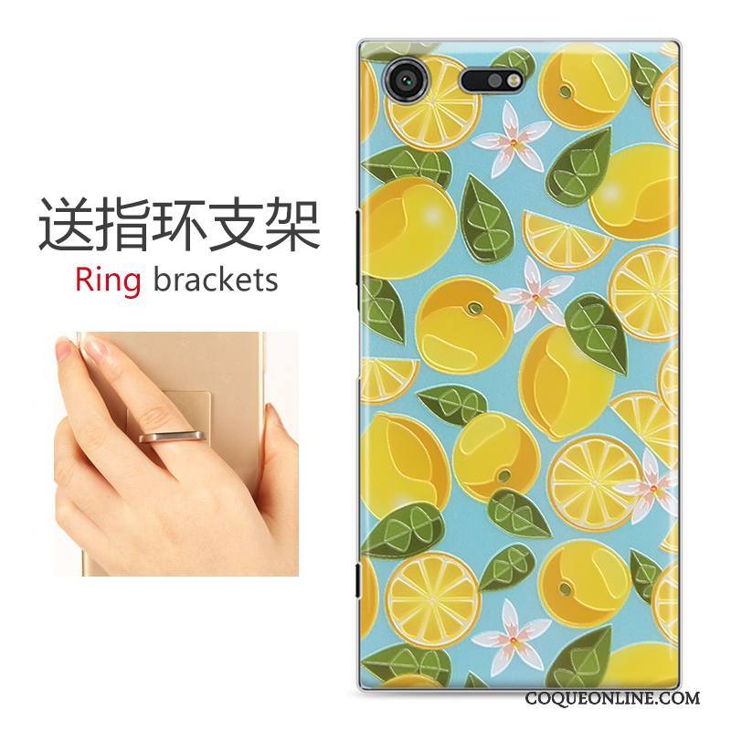 Sony Xperia Xz Premium Peinture Charmant Coque Gaufrage Gris Dessin Animé De Téléphone