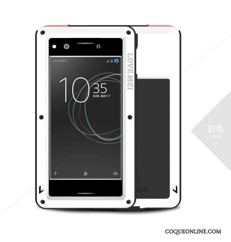 Sony Xperia Xz Premium Protection Incassable Coque De Téléphone Trois Défenses Bleu Étui Métal