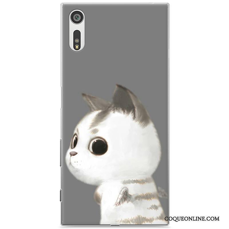 Sony Xperia Xz Protection Amoureux Gris Dessin Animé Coque Difficile Étui