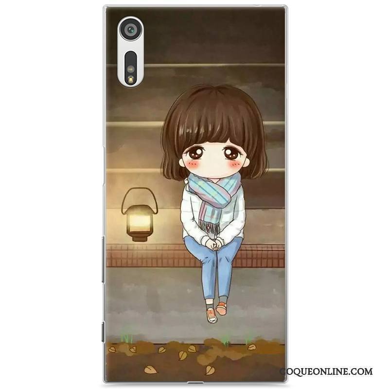 Sony Xperia Xz Protection Amoureux Gris Dessin Animé Coque Difficile Étui