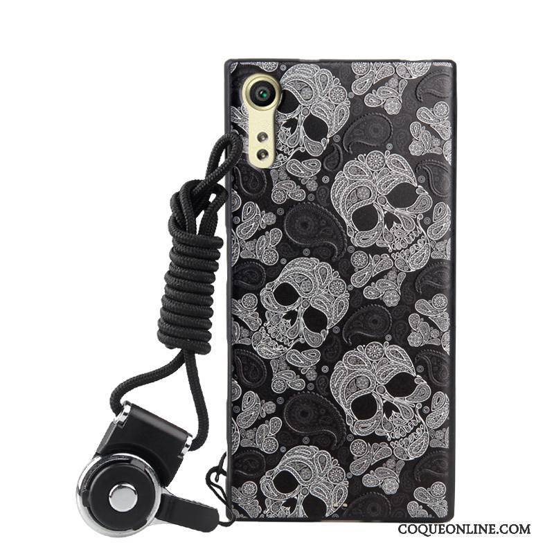 Sony Xperia Xz Protection Coque De Téléphone Ornements Suspendus Étui Silicone Noir