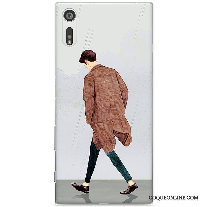 Sony Xperia Xz Protection Gris Amoureux Personnalité Coque Étui De Téléphone