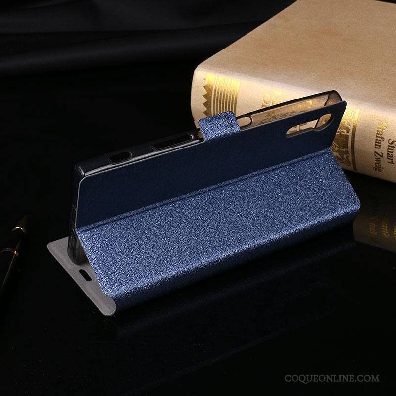 Sony Xperia Xz Protection Étui En Cuir Coque De Téléphone Téléphone Portable Housse Bleu