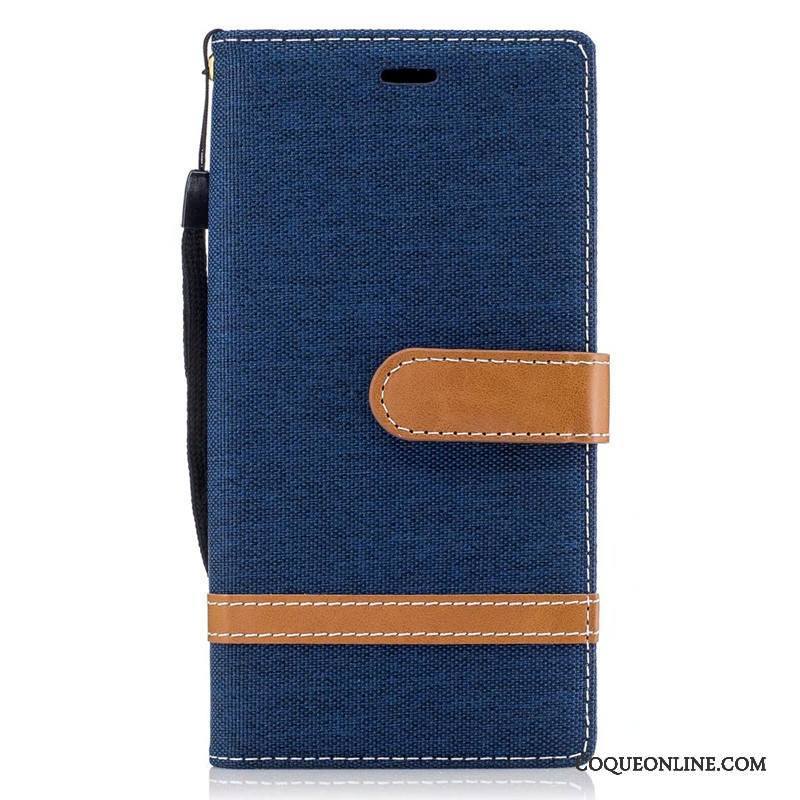 Sony Xperia Xz Rouge Protection Téléphone Portable En Denim Étui Coque Housse