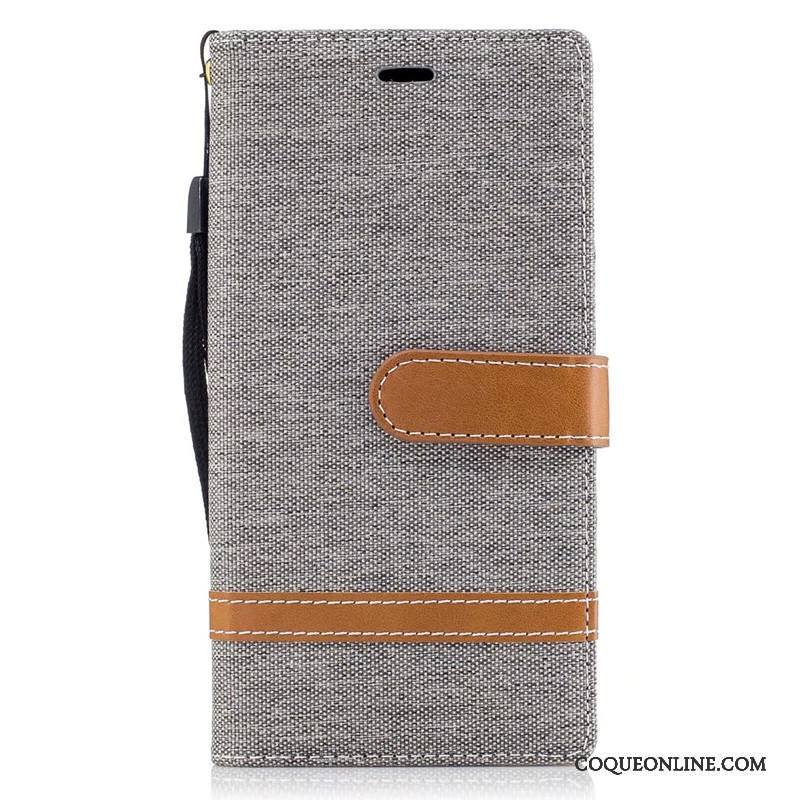 Sony Xperia Xz Rouge Protection Téléphone Portable En Denim Étui Coque Housse