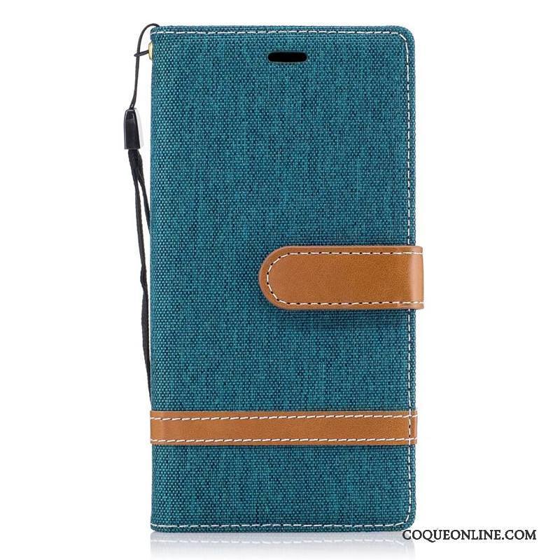 Sony Xperia Xz Rouge Protection Téléphone Portable En Denim Étui Coque Housse