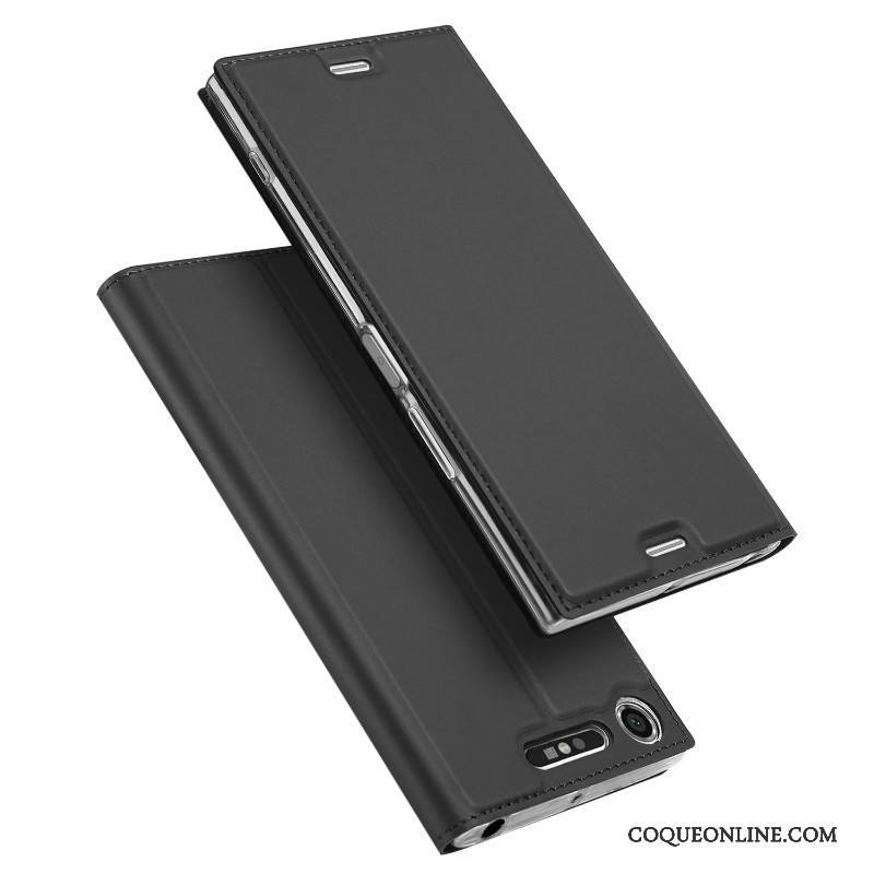 Sony Xperia Xz1 Compact Coque Or Rose Étui En Cuir Protection Housse Fluide Doux Téléphone Portable Support