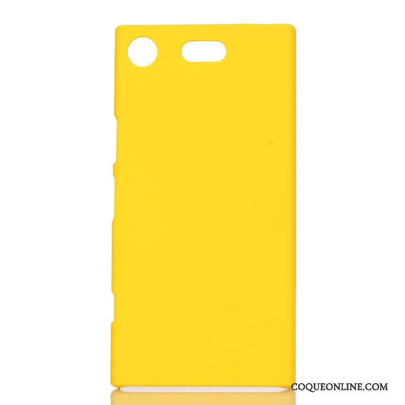 Sony Xperia Xz1 Compact Coque Étui Délavé En Daim Difficile Jaune Protection De Téléphone