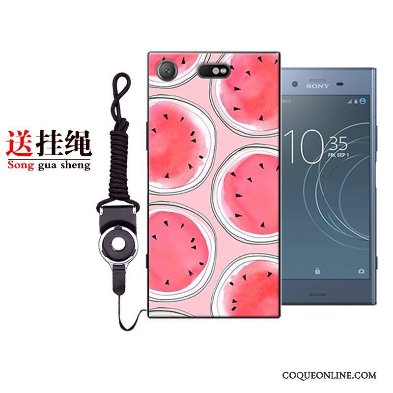 Sony Xperia Xz1 Compact Dessin Animé Rouge Coque De Téléphone Protection Silicone Incassable Tendance