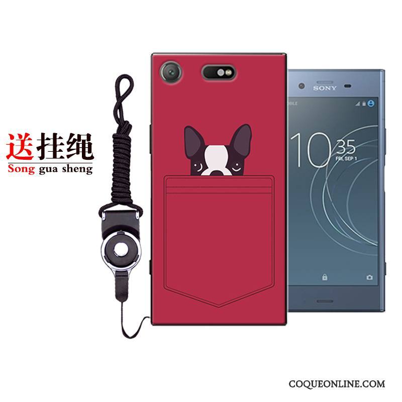 Sony Xperia Xz1 Compact Dessin Animé Rouge Coque De Téléphone Protection Silicone Incassable Tendance