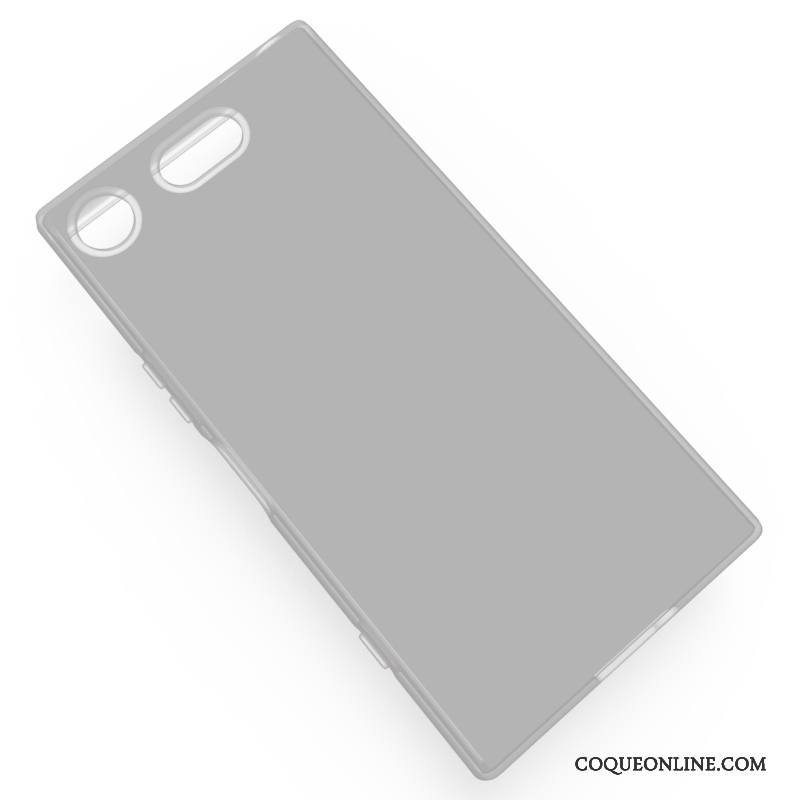 Sony Xperia Xz1 Compact Incassable Coque De Téléphone Noir Fluide Doux Protection Délavé En Daim Étui