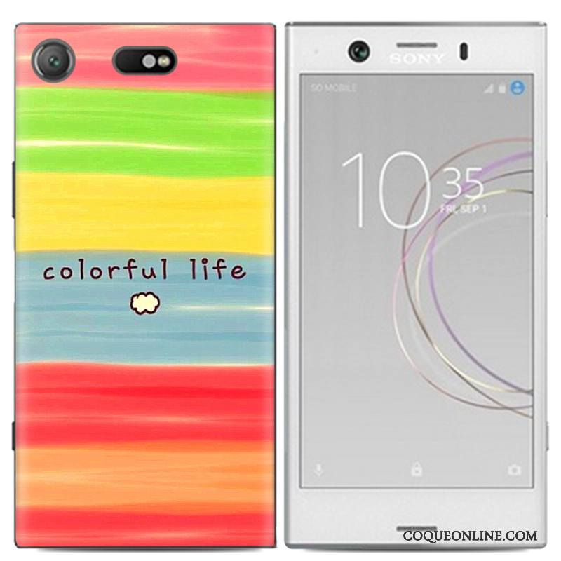 Sony Xperia Xz1 Compact Peinture Tendance Multicolore Coque De Téléphone Incassable Téléphone Portable Dessin Animé