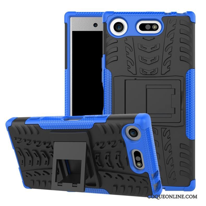 Sony Xperia Xz1 Compact Tendance Étui Coque De Téléphone Tout Compris Protection Bleu Support