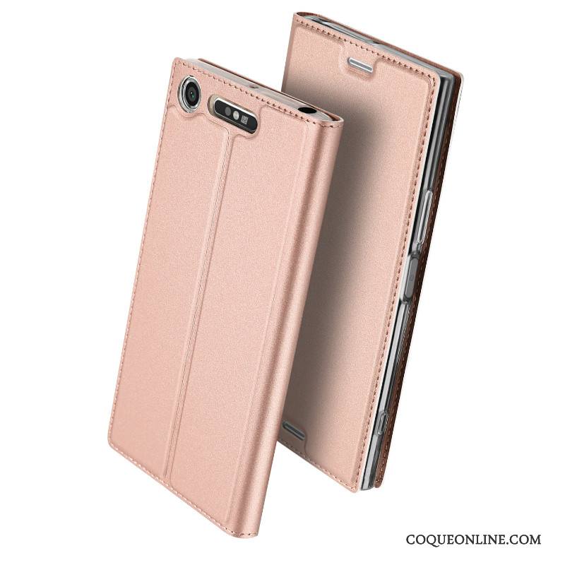 Sony Xperia Xz1 Coque Housse Bleu Business Étui Étui En Cuir Téléphone Portable Protection