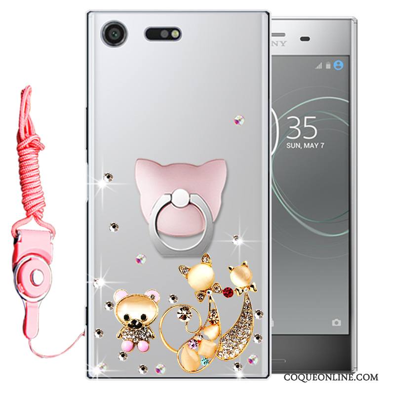 Sony Xperia Xz1 Fluide Doux Étui Silicone Téléphone Portable Coque De Téléphone Strass Incassable