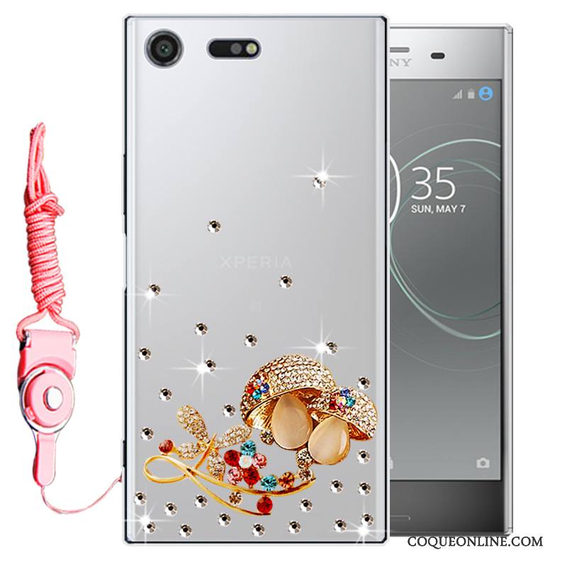 Sony Xperia Xz1 Fluide Doux Étui Silicone Téléphone Portable Coque De Téléphone Strass Incassable