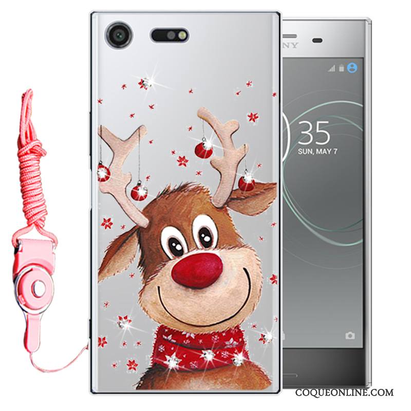 Sony Xperia Xz1 Fluide Doux Étui Silicone Téléphone Portable Coque De Téléphone Strass Incassable