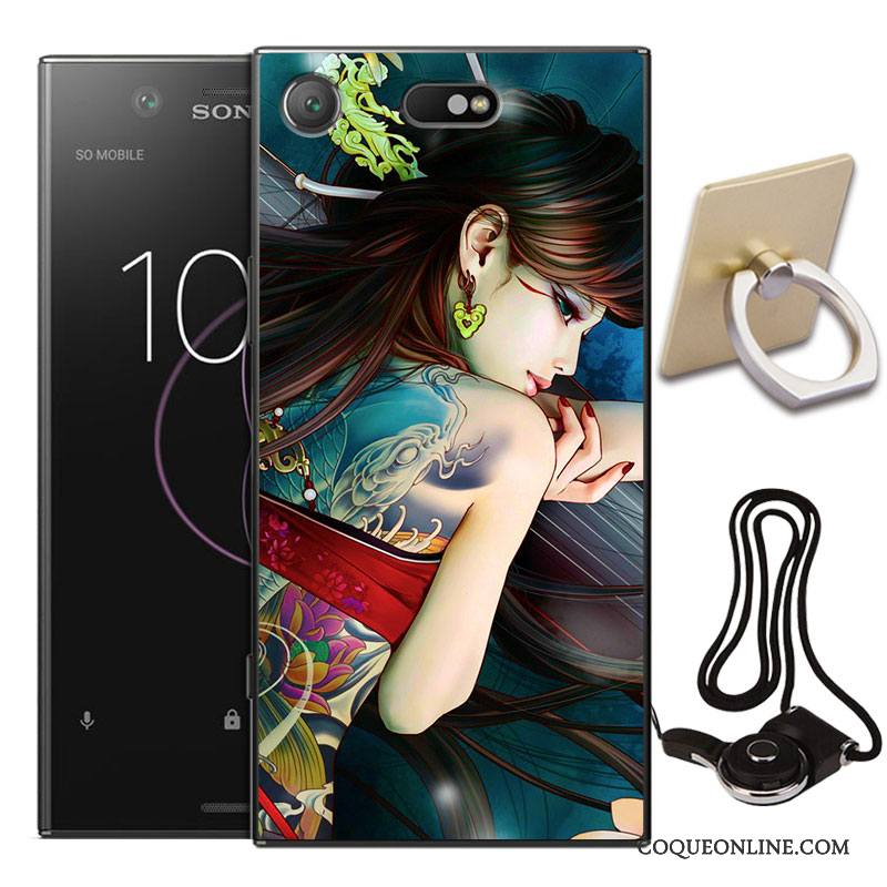 Sony Xperia Xz1 Personnalité Protection Étui Tout Compris Coque De Téléphone Jaune Silicone