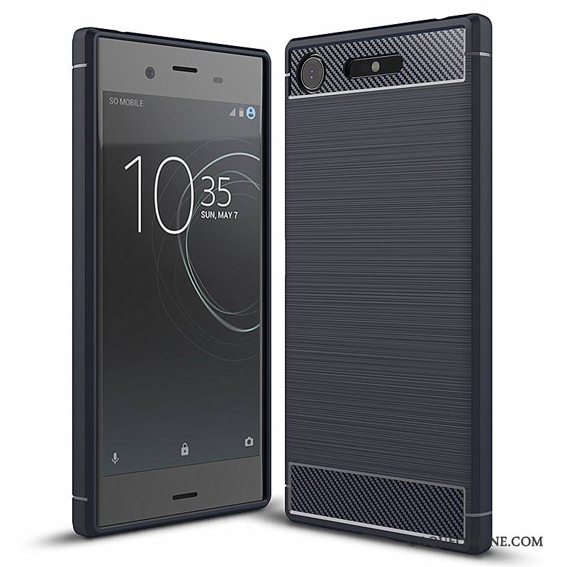 Sony Xperia Xz1 Étui Coque De Téléphone Bleu Téléphone Portable Tout Compris Fluide Doux Silicone