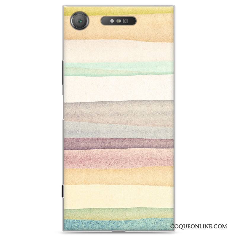 Sony Xperia Xz1 Étui Peinture Incassable Violet Protection Dessin Animé Coque