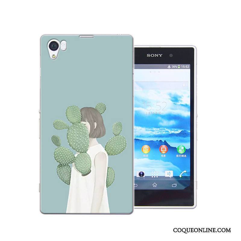 Sony Xperia Z1 Coque Protection Difficile Bleu Peinture Incassable Étui