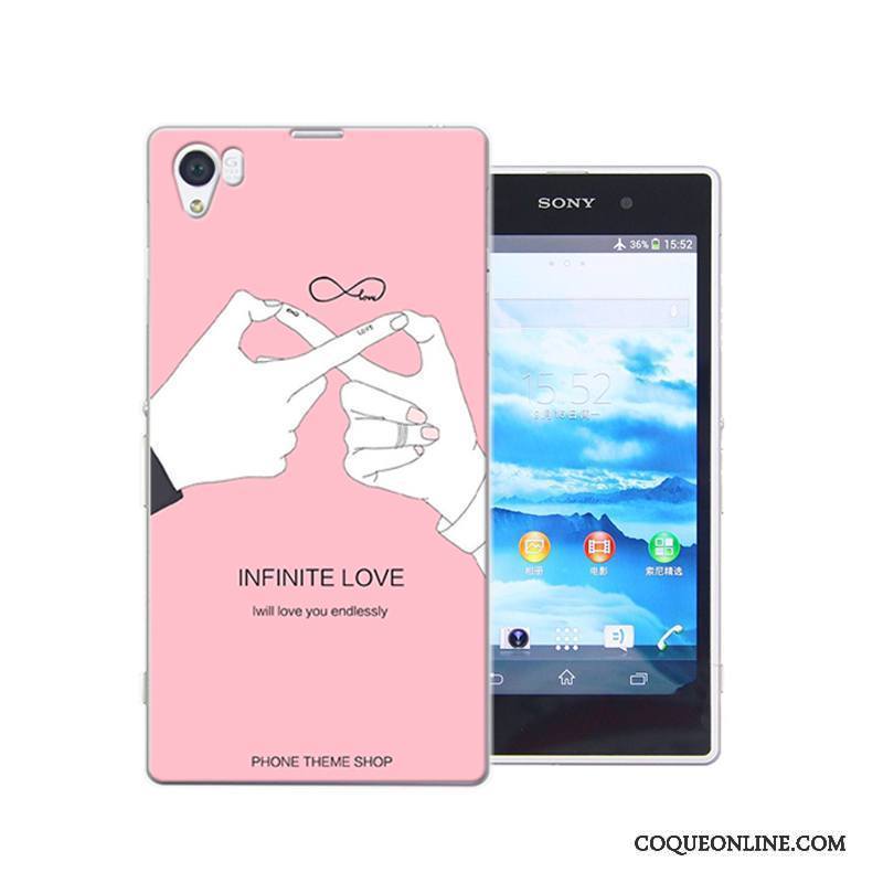 Sony Xperia Z1 Coque Protection Difficile Bleu Peinture Incassable Étui