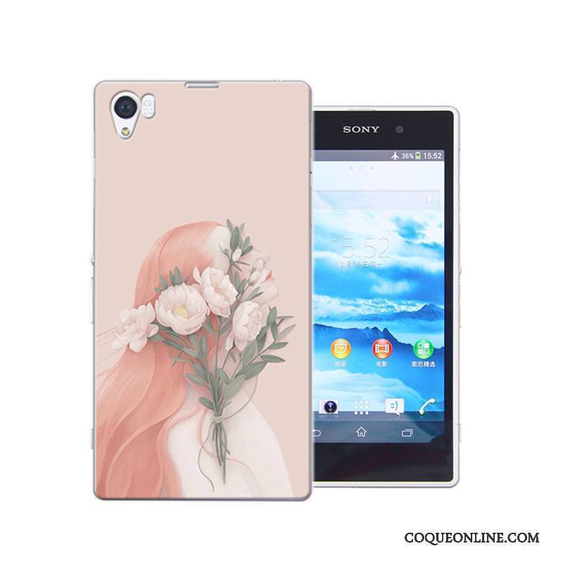 Sony Xperia Z1 Coque Protection Difficile Bleu Peinture Incassable Étui