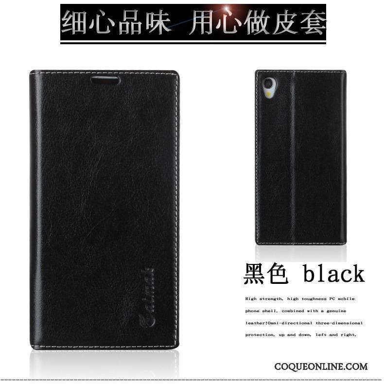 Sony Xperia Z1 Étui En Cuir Kaki Téléphone Portable Protection Coque De Téléphone