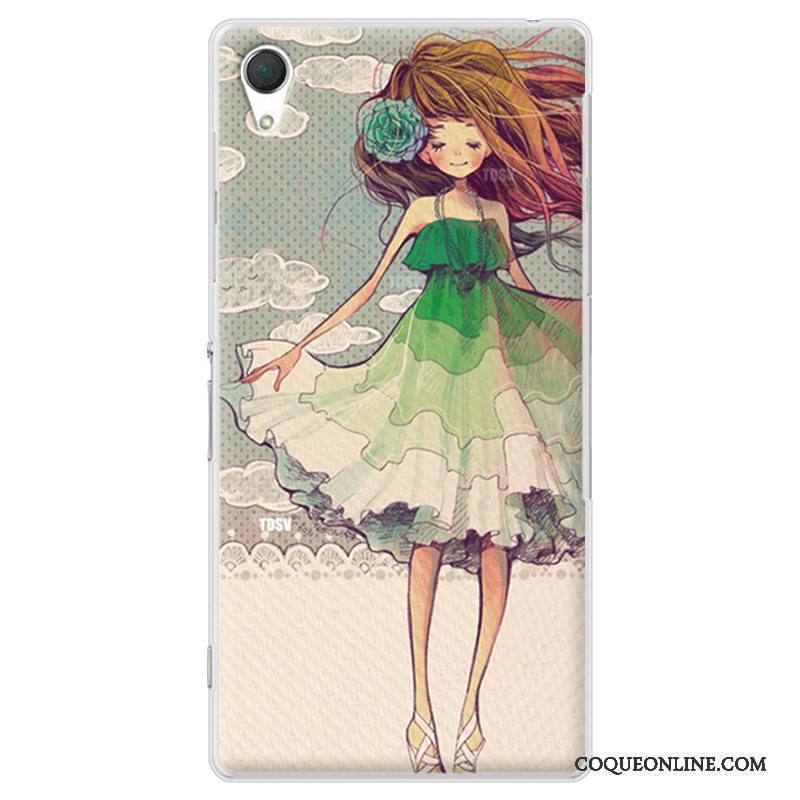 Sony Xperia Z2 Coque Dessin Animé Légère Vert Étui Protection Difficile