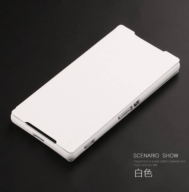 Sony Xperia Z2 Étui En Cuir Tout Compris Blanc Coque De Téléphone Incassable Très Mince Protection