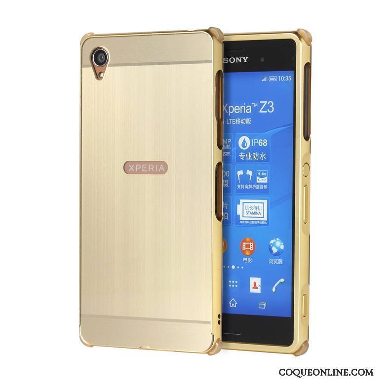 Sony Xperia Z3+ Border Coque De Téléphone Protection Étui Or Rose Couvercle Arrière Métal