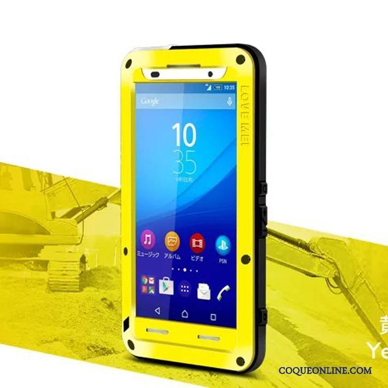 Sony Xperia Z3+ Métal Coque Tout Compris Incassable Silicone Étui Rouge