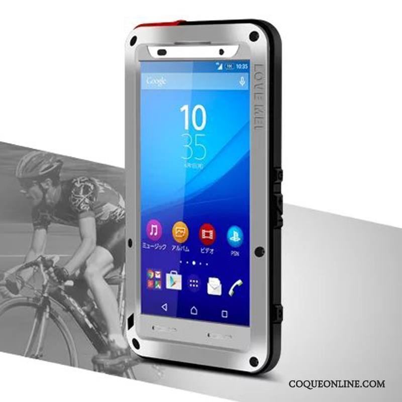 Sony Xperia Z3+ Métal Coque Tout Compris Incassable Silicone Étui Rouge