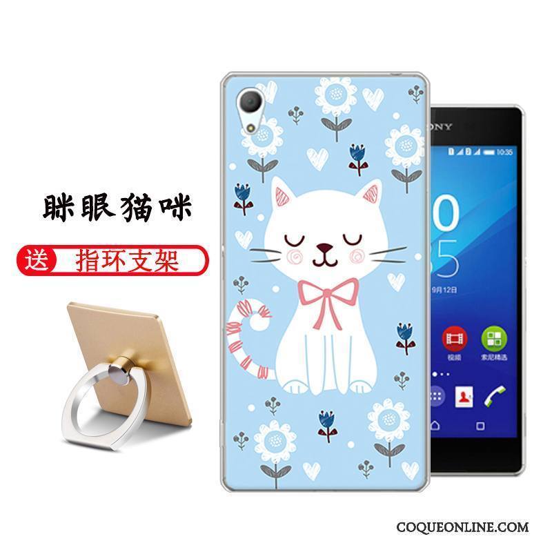 Sony Xperia Z3 Étui Coque Protection Incassable Bleu Peinture Dessin Animé