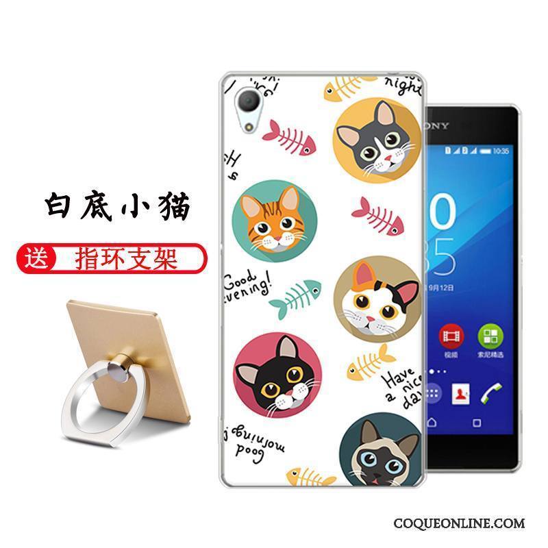 Sony Xperia Z3 Étui Coque Protection Incassable Bleu Peinture Dessin Animé