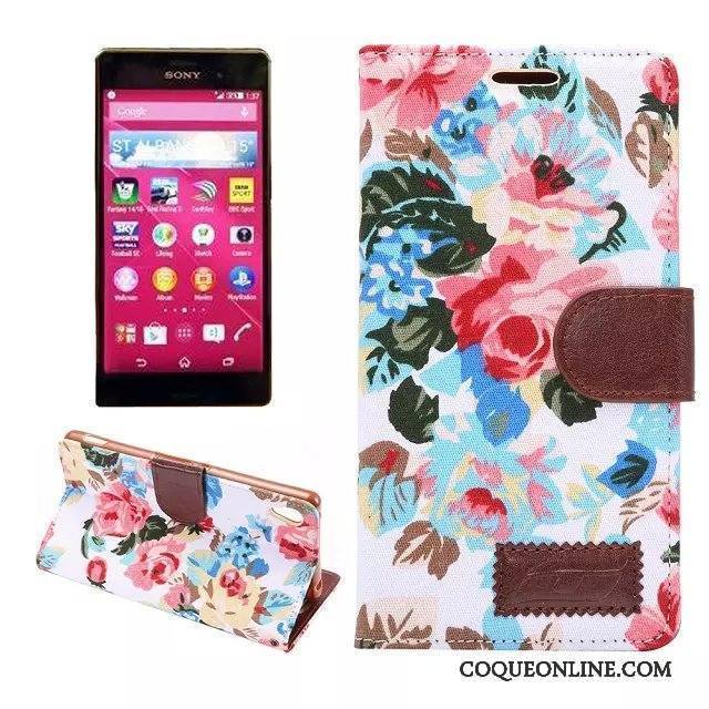 Sony Xperia Z3+ Étui Protection Coque De Téléphone Téléphone Portable Rose Étui En Cuir