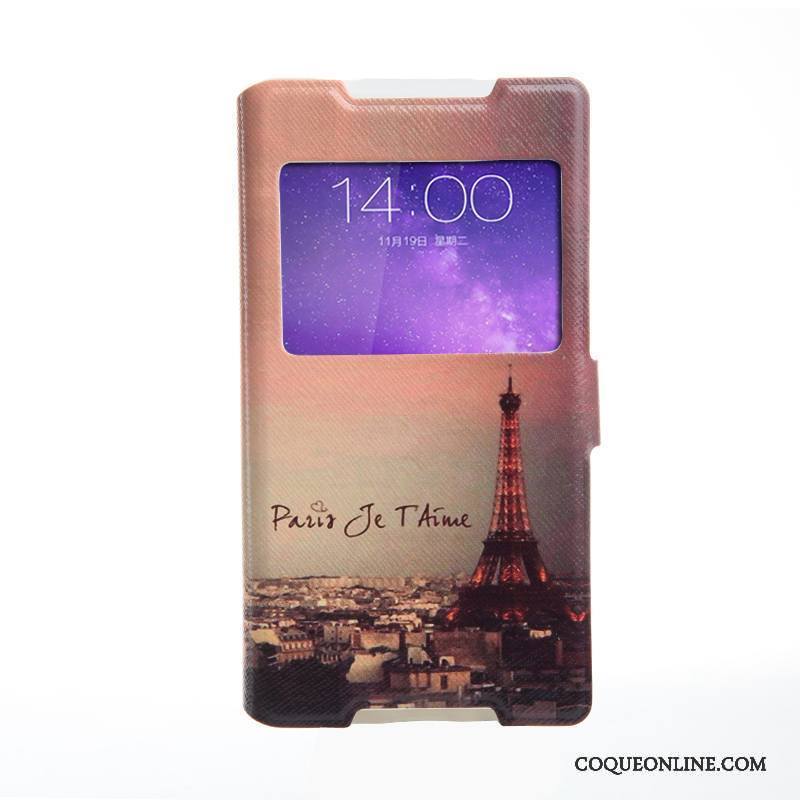 Sony Xperia Z5 Compact Peinture Coque De Téléphone Mini Fluide Doux Protection Ouvrir La Fenêtre Housse