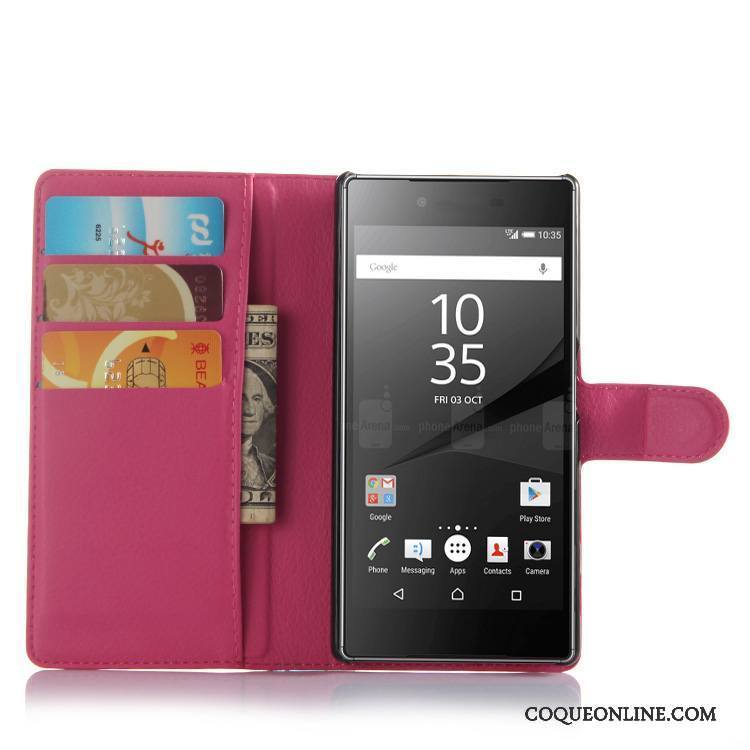 Sony Xperia Z5 Coque Étui En Cuir Téléphone Portable Protection Portefeuille De Téléphone Violet