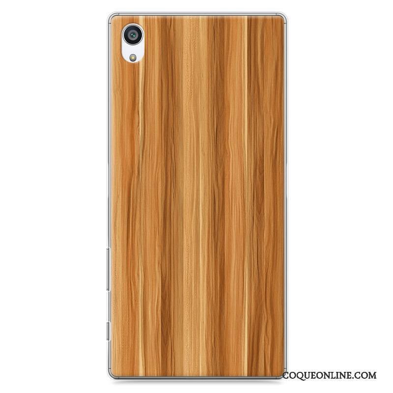 Sony Xperia Z5 Coque Étui Grain De Bois Bleu De Téléphone Protection Difficile