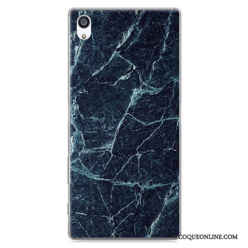 Sony Xperia Z5 Coque Étui Grain De Bois Bleu De Téléphone Protection Difficile